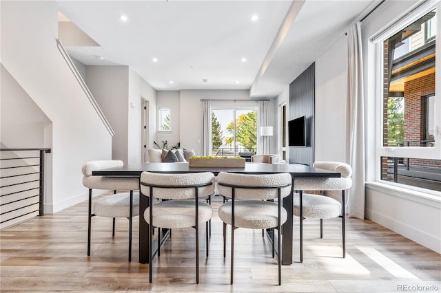 dining room featuring light hardwood / wood-style floors