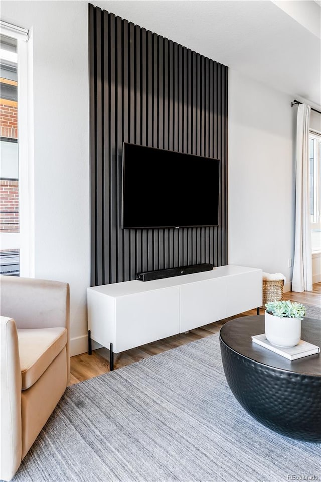 living room featuring hardwood / wood-style floors