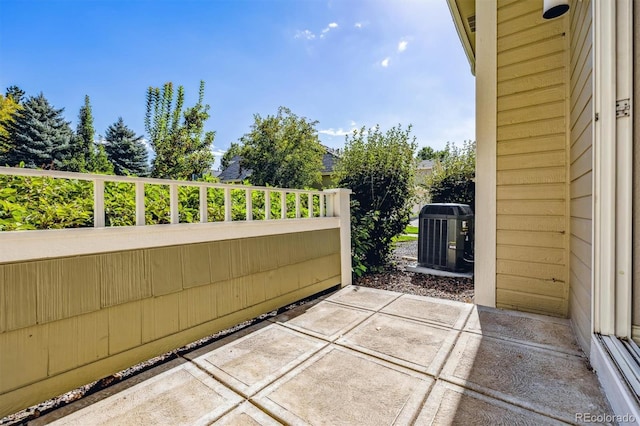 view of patio / terrace featuring central AC