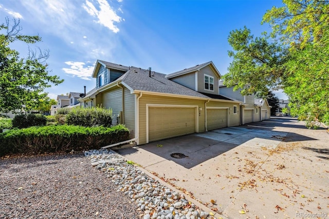 view of home's exterior featuring a garage