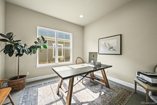 15033 Delhi Ave, Parker, CO 80134 - carpeted office featuring baseboards and recessed lighting