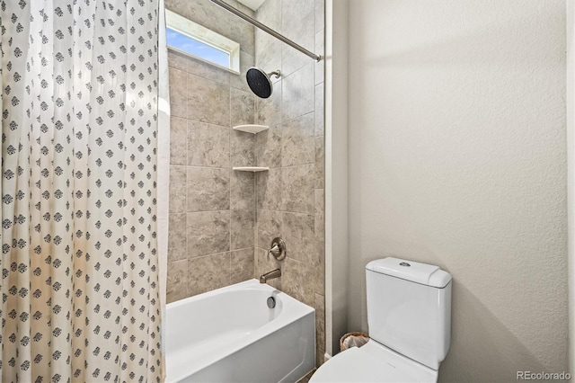 15033 Delhi Ave, Parker, CO 80134 - full bath with shower / bath combo with shower curtain, toilet, and a textured wall