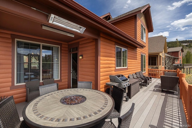 327 Summit Lift Ct, Granby, CO 80446 - wooden terrace with grilling area and outdoor dining area