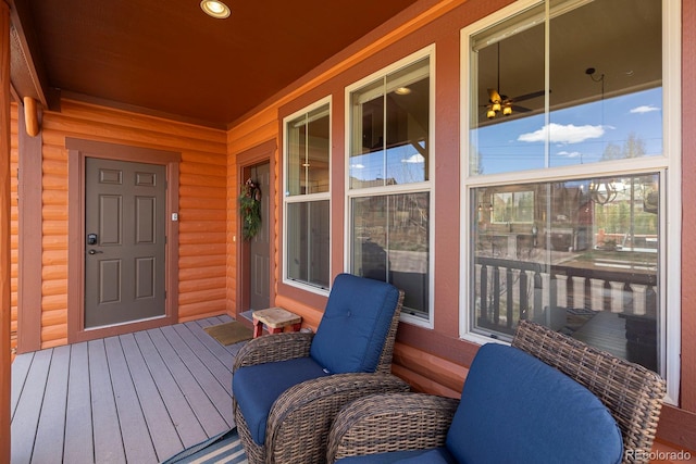 327 Summit Lift Ct, Granby, CO 80446 - property entrance with log veneer siding and a porch