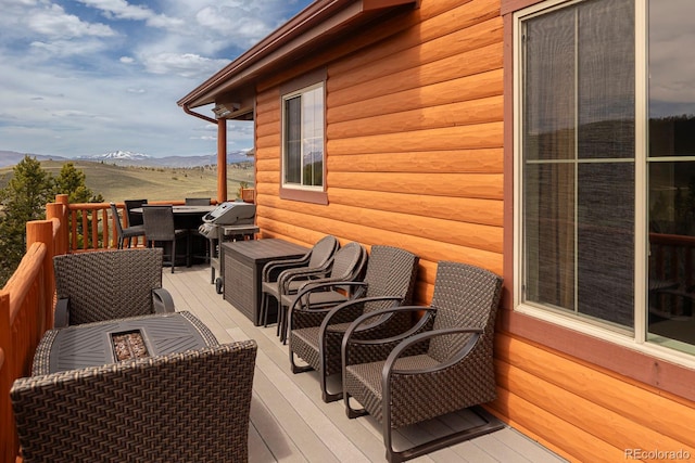 327 Summit Lift Ct, Granby, CO 80446 - deck with a mountain view, grilling area, and outdoor dining space