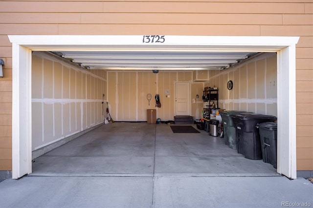 garage with driveway