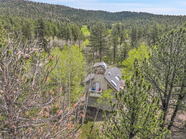101 Campbell Rd, Bailey, CO 80421 - view from above of property with a heavily wooded area