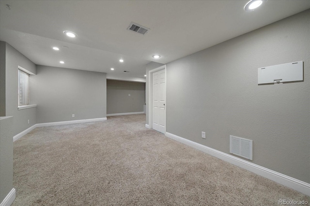 basement featuring carpet