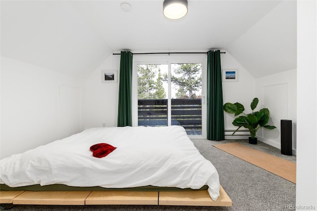 236 Harris Dr, Idaho Springs, CO 80452 - carpeted bedroom featuring vaulted ceiling