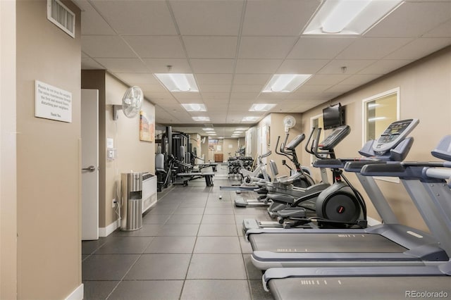 1975 N Grant St Unit 509, Denver, CO 80203 - gym featuring a drop ceiling and baseboards