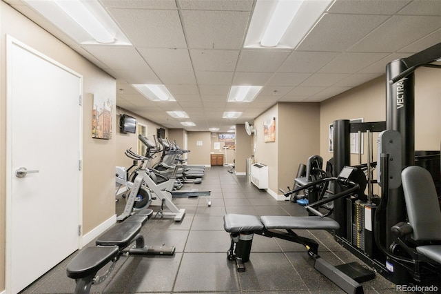 1975 N Grant St Unit 509, Denver, CO 80203 - exercise room with a drop ceiling and baseboards