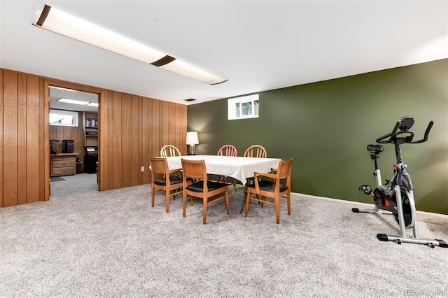 5067 S Mabre Ct, Littleton, CO 80123 - carpeted dining room with wooden walls