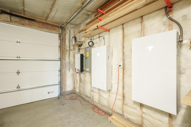 garage with electric panel