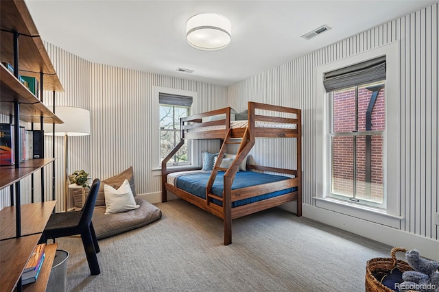 201 S Lafayette St, Denver, CO 80209 - bedroom featuring wallpapered walls and carpet floors