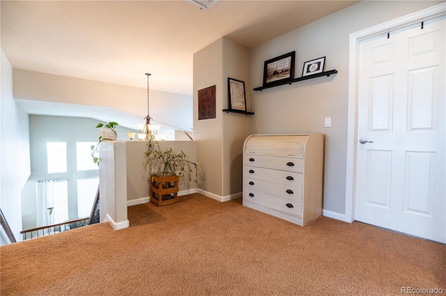 interior space featuring carpet flooring