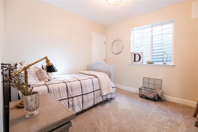 bedroom with carpet floors