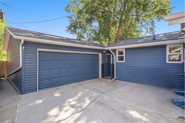 view of garage