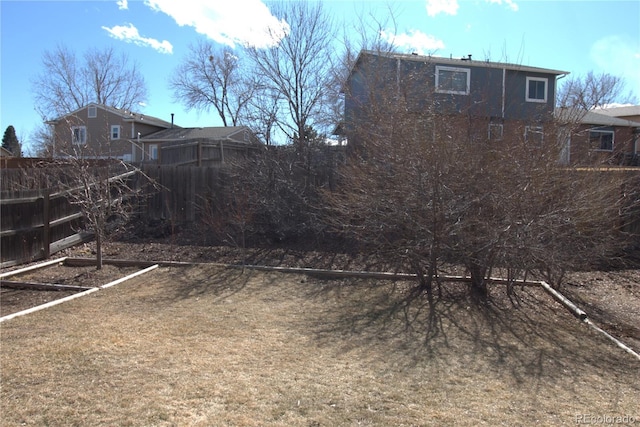 view of yard featuring fence