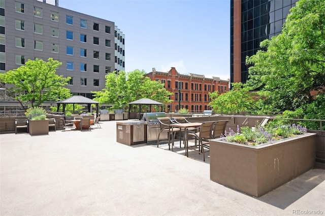 view of patio with a gazebo