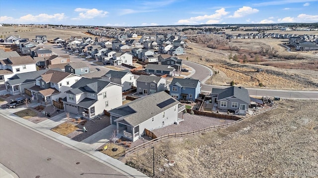 drone / aerial view with a residential view