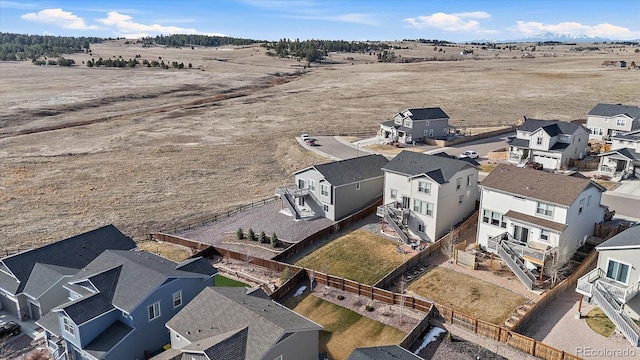 aerial view with a residential view