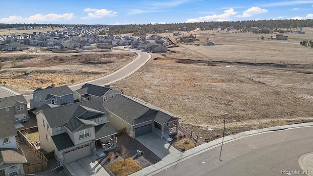 drone / aerial view with a residential view