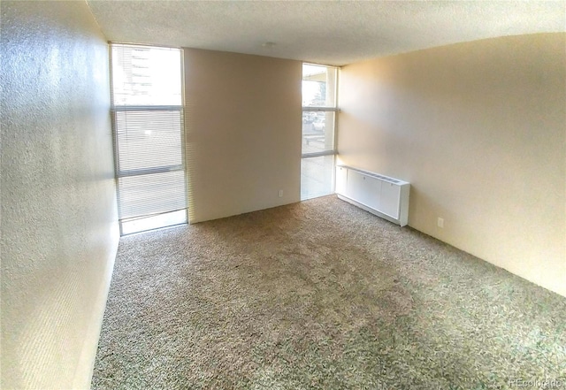 2500 S York St Unit 213, Denver, CO 80210 - unfurnished room featuring carpet flooring, plenty of natural light, a textured ceiling, floor to ceiling windows, and a textured wall