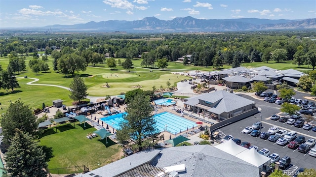 7313 Poston Way, Boulder, CO 80301 - aerial view of a mountain backdrop and a local golf course