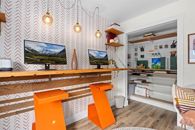 9300 E Florida Ave Unit 1202, Denver, CO 80247 - bar with wood finished floors and wallpapered walls