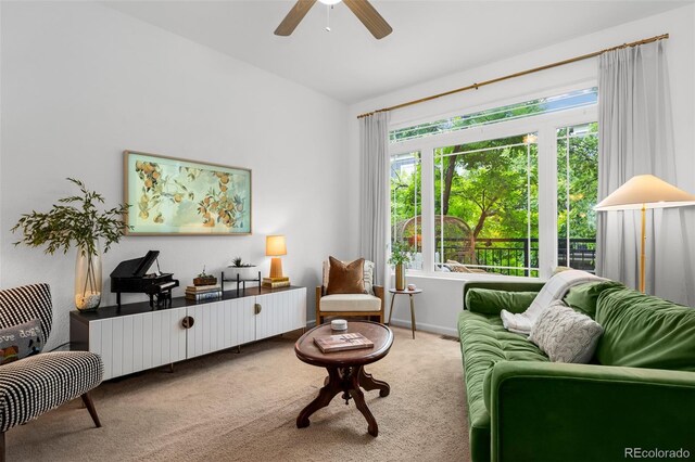 9300 E Florida Ave Unit 1202, Denver, CO 80247 - sitting room featuring carpet floors and a ceiling fan