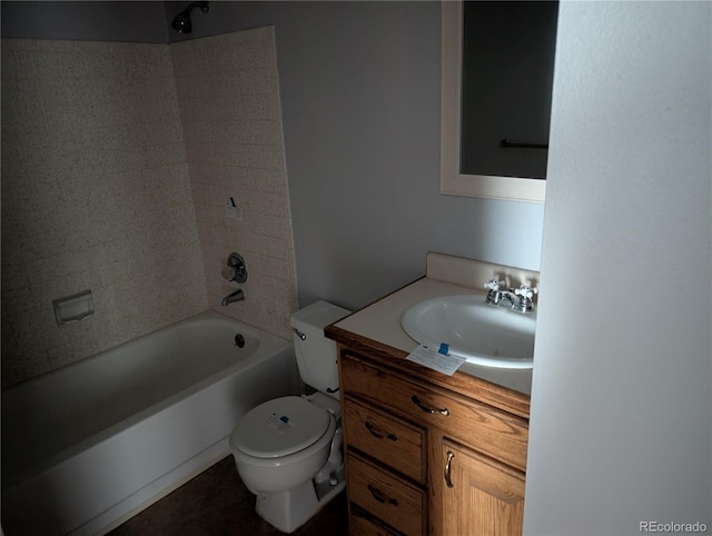220 Mckinley Dr, Bennett, CO 80102 - full bathroom featuring vanity, toilet, and shower / tub combination