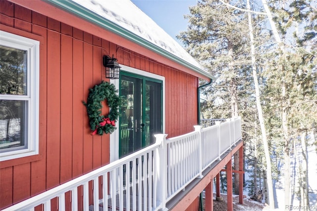 view of snowy exterior