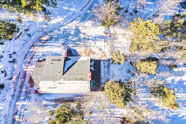 view of snowy aerial view