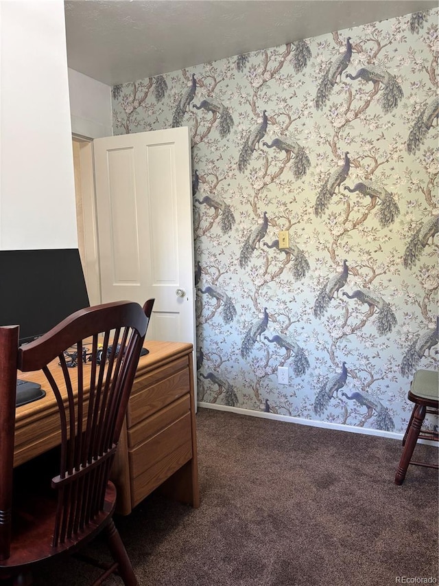 245 Lower Glenway St, Palmer Lake, CO 80133 - office featuring carpet floors and wallpapered walls