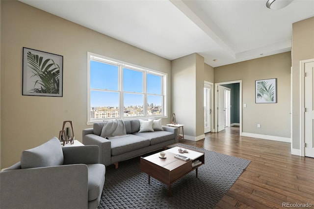 1950 N Logan St Unit 1109, Denver, CO 80203 - living room featuring hardwood / wood-style flooring and baseboards