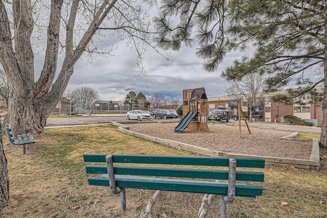 view of community jungle gym