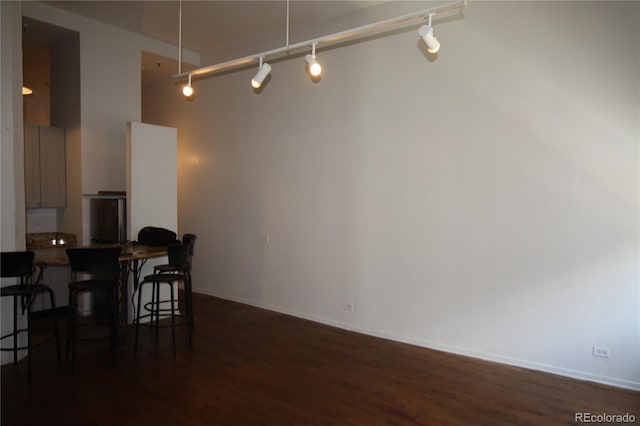 720 16th St Unit 513, Denver, CO 80202 - dining space with dark wood finished floors and rail lighting