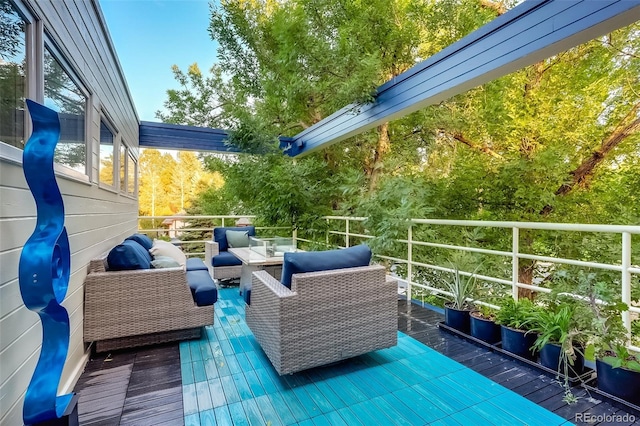 deck featuring an outdoor hangout area