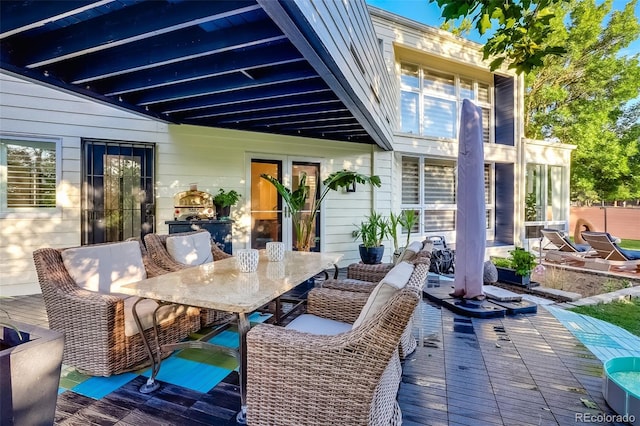 view of patio with a deck