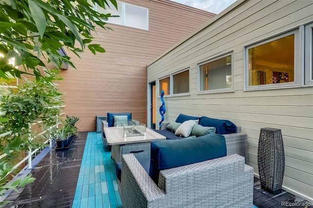 view of patio featuring outdoor lounge area