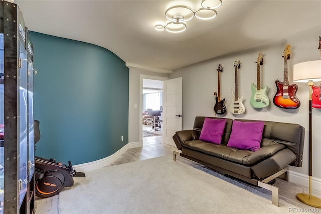 living room featuring hardwood / wood-style floors