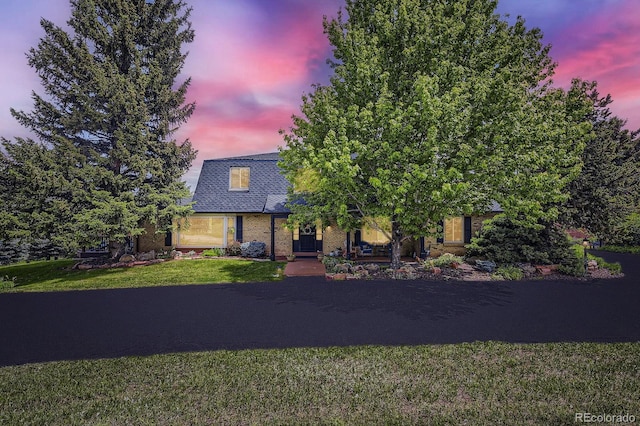 6451 Crestbrook Dr, Morrison, CO 80465 - view of front facade featuring a front lawn and brick siding