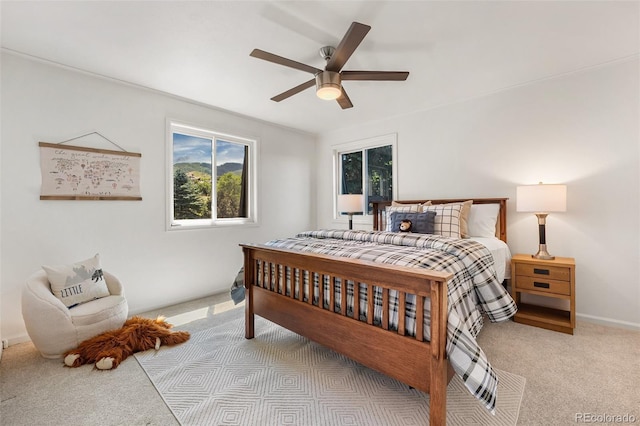 6451 Crestbrook Dr, Morrison, CO 80465 - bedroom with carpet flooring and ceiling fan