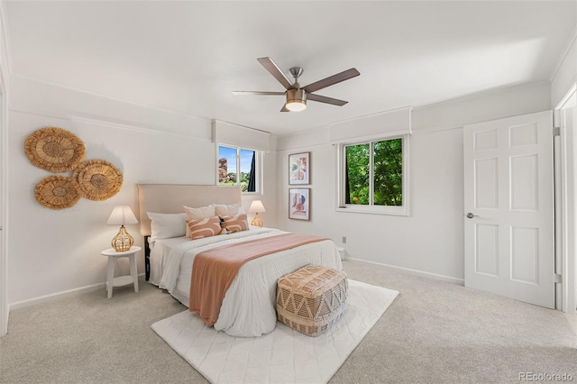 6451 Crestbrook Dr, Morrison, CO 80465 - bedroom featuring light carpet and ceiling fan