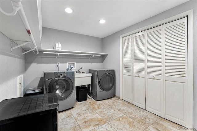 6451 Crestbrook Dr, Morrison, CO 80465 - washroom featuring separate washer and dryer and recessed lighting