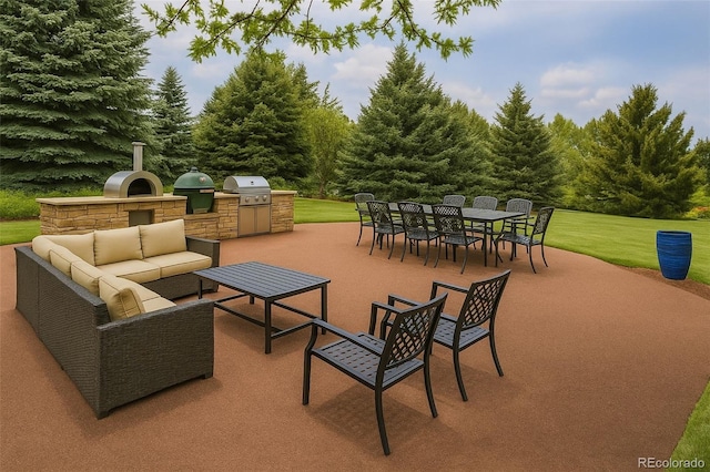 6451 Crestbrook Dr, Morrison, CO 80465 - view of patio with an outdoor kitchen, outdoor lounge area, and outdoor dining space