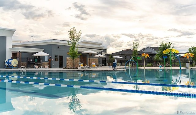 view of pool with a patio