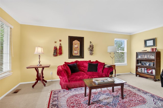 10328 W Crestone Mtn, Littleton, CO 80127 - carpeted living room with crown molding