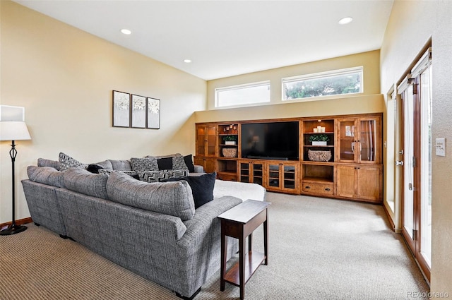 19640 Four Winds Way, Monument, CO 80132 - living room with light colored carpet and recessed lighting