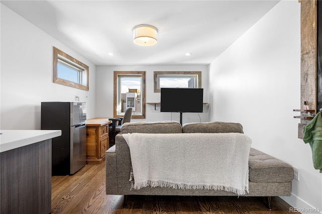 1930 W 35th Ave, Denver, CO 80211 - living area featuring wood finished floors and recessed lighting
